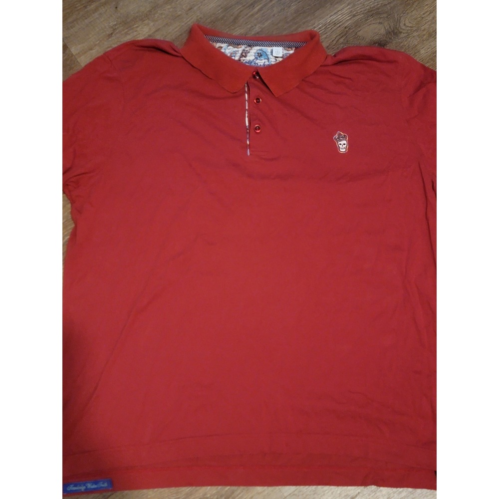 Robert Graham Polo‎ Shirt Skull Crown Graphic Classic Fit 3XL